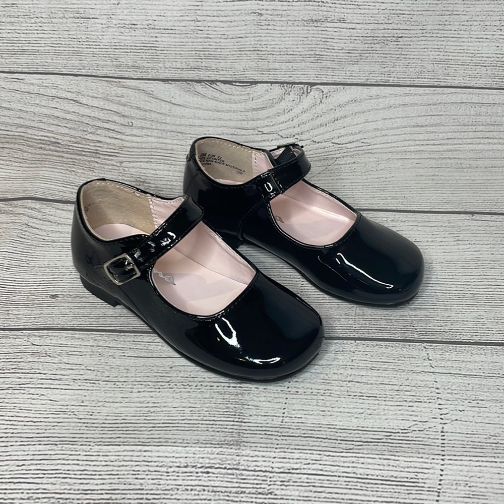Nima Toddler Size 6 Bonnett Black Patent Dress Shoes